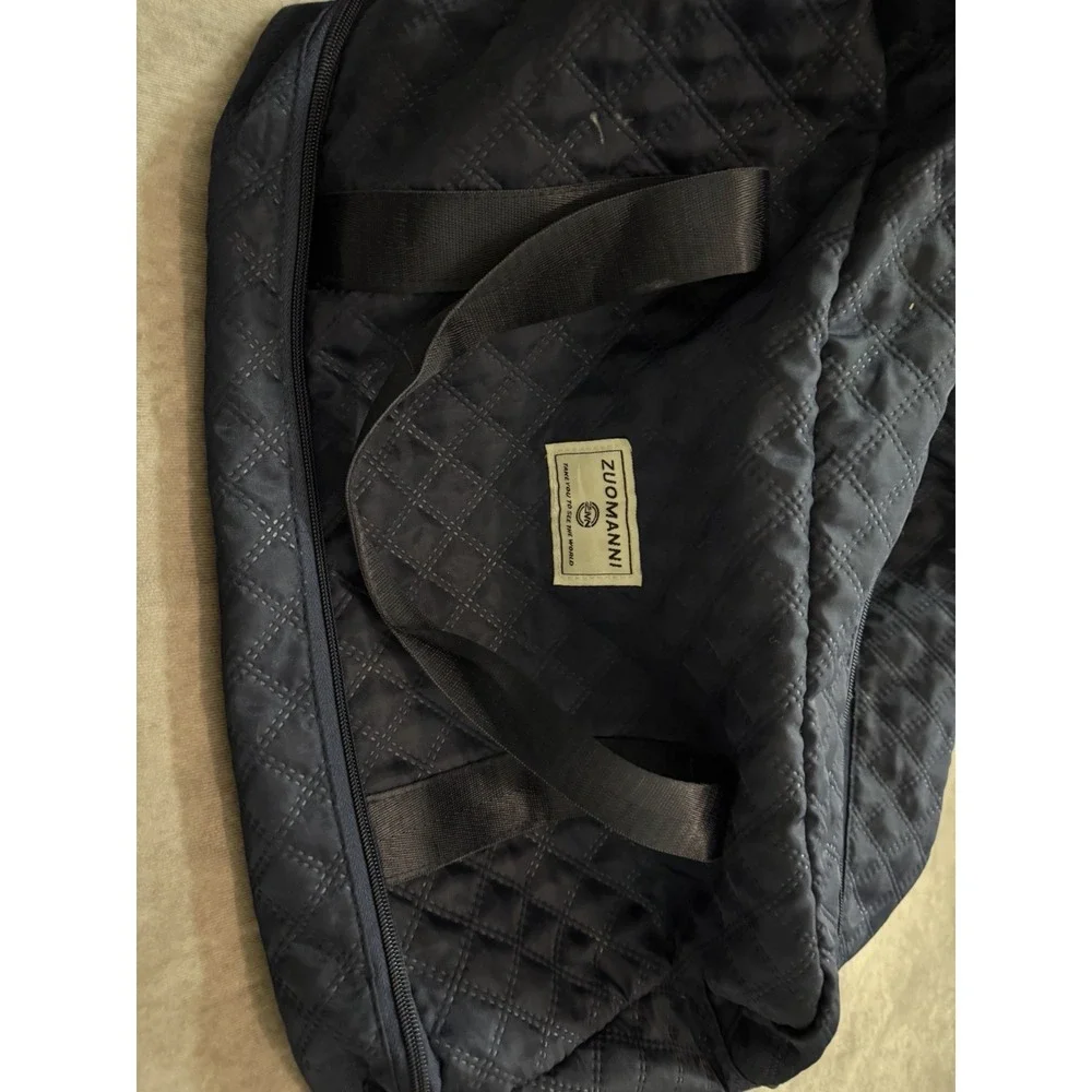 ZUOMANNI Navy Blue Quilted Nylon Duffle Bag 33